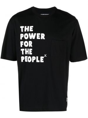 Trykt bomull t-skjorte The Power For The People svart