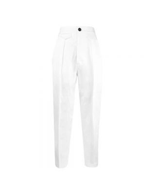 Proste spodnie z wysoką talią Dsquared2 białe