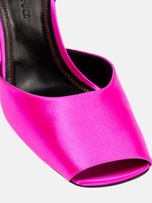 Saténové sandály Victoria Beckham růžové