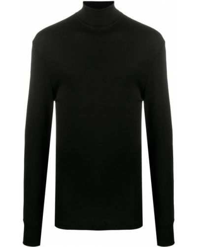 Jersey de cuello vuelto de tela jersey Lemaire negro