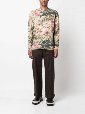 Vilnas džemperis ar ziediem ar apdruku Etro zaļš