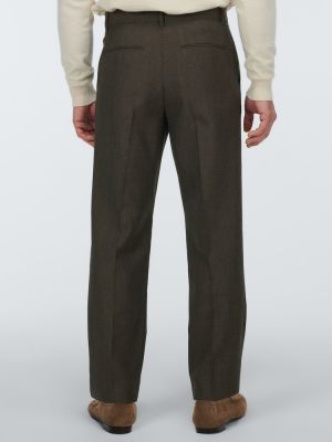 Pantalones rectos de lana The Row marrón