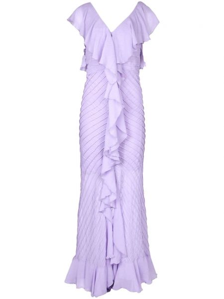 Вечерна рокля от шифон De La Vali виолетово