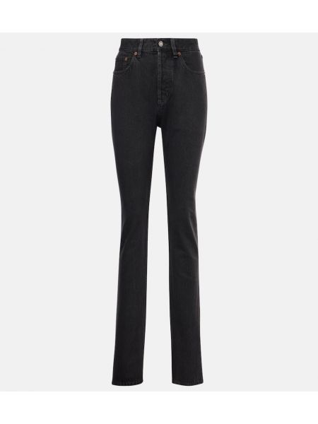 Slim fit skinny fit-jeans med hög midja Saint Laurent svart