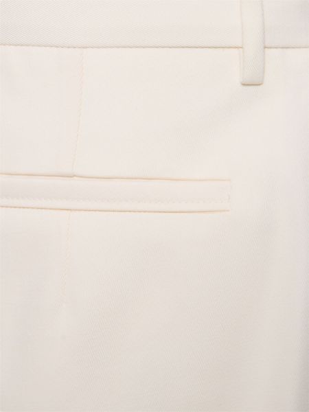 Pantalones de lana de algodón plisados Zegna blanco