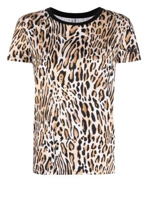 Тениска с принт с леопардов принт Moschino