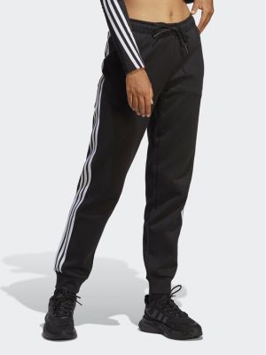 Csíkos csíkos melegítő szett Adidas fekete
