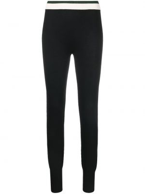 Strikket stripete leggings Jil Sander svart