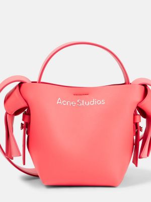 Kožna crossbody torbica Acne Studios ružičasta