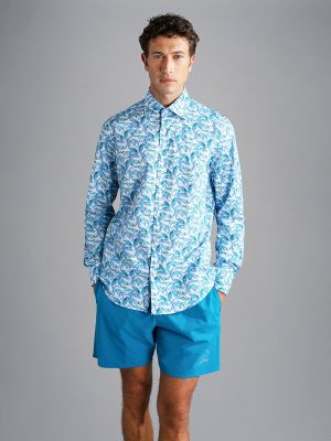 Camisa con estampado manga larga Paul & Shark azul