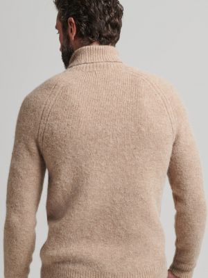 Pull col roulé Superdry beige