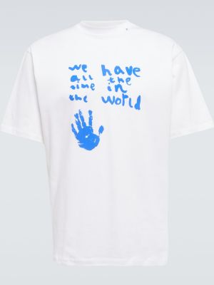 Kokvilnas t-krekls ar apdruku džersija Due Diligence balts