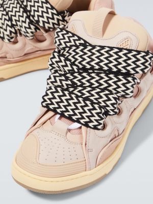 Δερμάτινα sneakers Lanvin ροζ