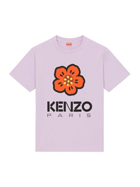 Koszulka z nadrukiem w kwiatki Kenzo różowa
