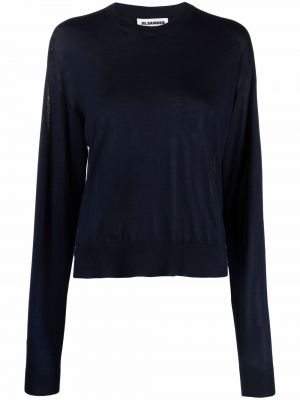 Tröja i stickad Jil Sander blå