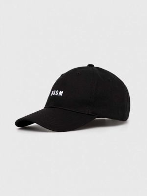 Памучна шапка с козирки с апликация Msgm черно