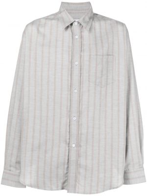 Pruhovaná košeľa s potlačou Palmes sivá