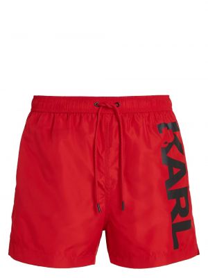 Kratke hlače s potiskom Karl Lagerfeld rdeča