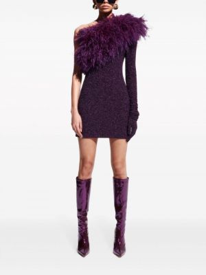 Suknele kokteiline su plunksnomis Lapointe violetinė