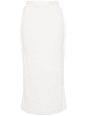 Midi φούστα κασμίρ Lisa Yang λευκό