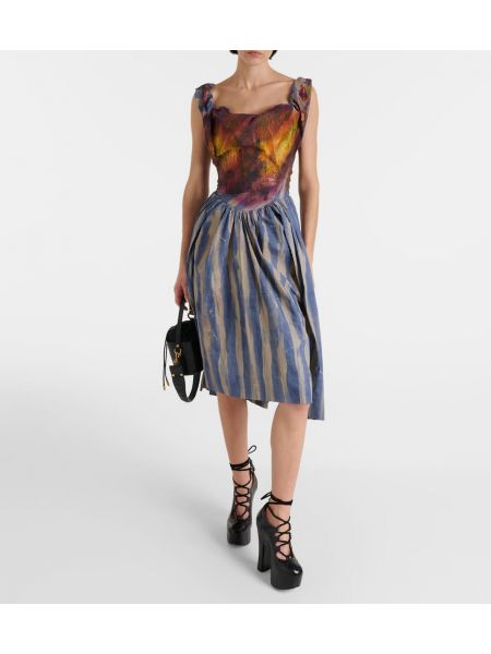 Ριγέ βαμβακερή μίντι φόρεμα Vivienne Westwood