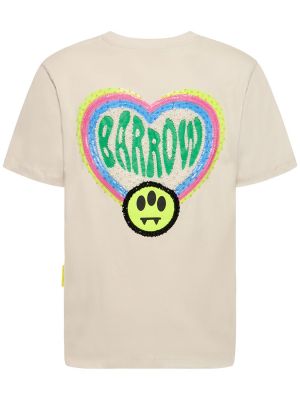 Bombažna majica s potiskom z vzorcem srca Barrow bež