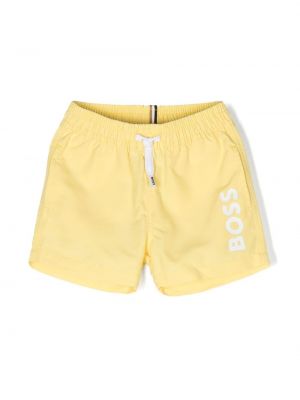 Costume da bagno con stampa Boss Kidswear giallo