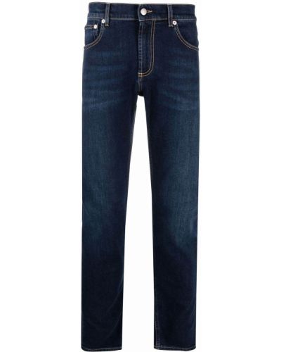 Jeans skinny ricamati Alexander Mcqueen blu