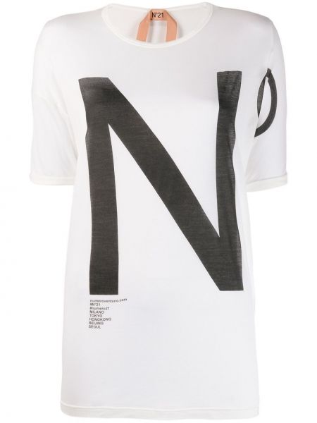 Camiseta con estampado oversized Nº21 blanco