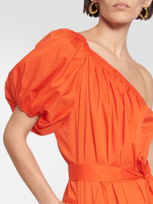 Bavlněné dlouhé šaty Diane Von Furstenberg oranžové