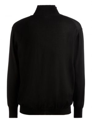 Vlněný svetr s výšivkou Bally černý
