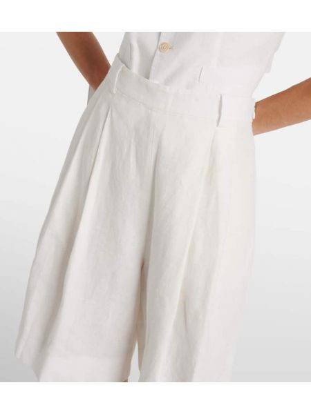 Lanene bermuda kratke hlače Polo Ralph Lauren bijela