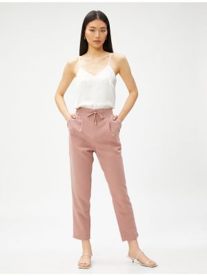 Rovné kalhoty Koton růžové
