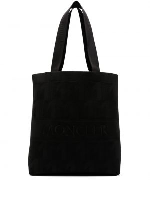 Žakárová nákupná taška Moncler čierna