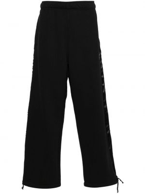 Satynowe haftowane spodnie sportowe Société Anonyme czarne