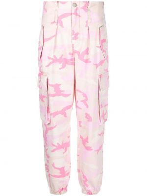 Камуфлажни карго панталони с принт Pinko розово