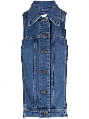 Kamizelka jeansowa na guziki Veronica Beard niebieska