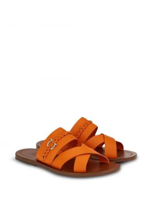 Lahtise varbaosaga sandaalid Ferragamo oranž