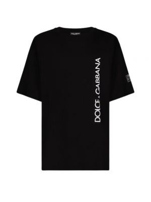 Koszulka skórzana Dolce And Gabbana czarna