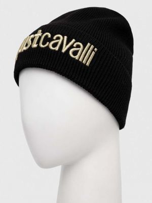 Dzianinowa czapka Just Cavalli czarna