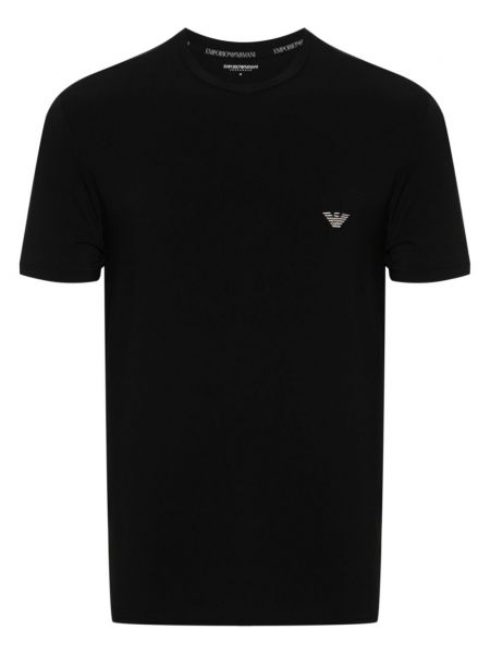 T-shirt avec applique Emporio Armani noir