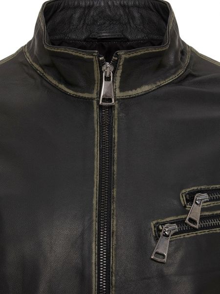Кожаная куртка с карманами Felix Hardy черная