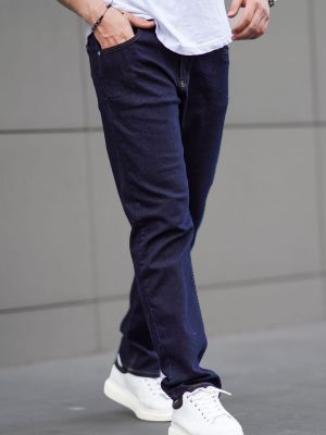 Παντελόνι με ίσιο πόδι Madmext μπλε