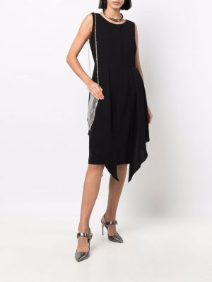 Asymetrické hedvábné šaty bez rukávů Chanel Pre-owned černé