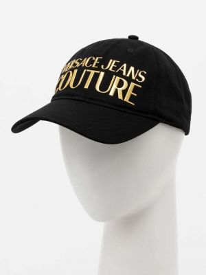 Bavlněná kšiltovka s aplikacemi Versace Jeans Couture černá