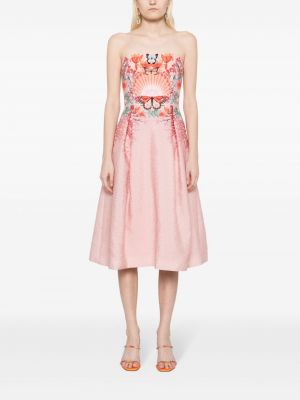 Midi šaty s výšivkou Mary Katrantzou růžové