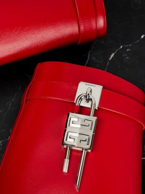 Ankle boots skórzane Givenchy czerwone