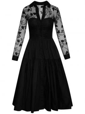 Čipkované midi šaty Oscar De La Renta čierna