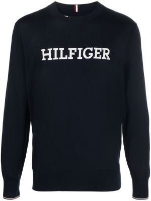 Bavlnený sveter Tommy Hilfiger modrá