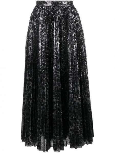 Plisované leopardí sukně s potiskem Msgm černé